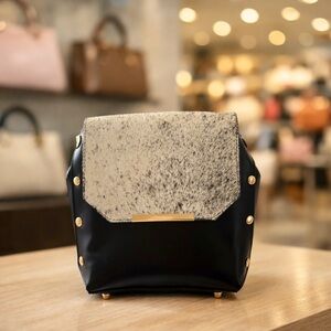 Handmade Brown Leather Bag with Hair-On Leather – Crossbody & Handbag